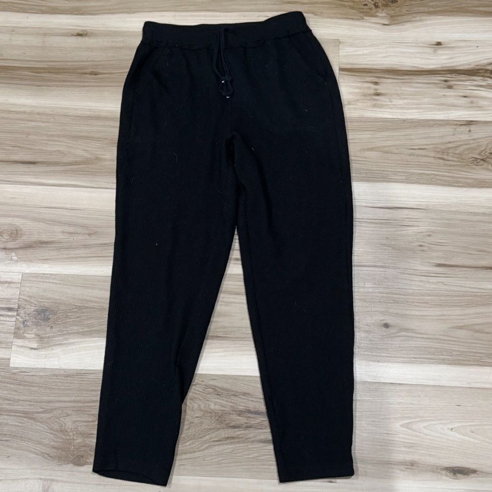 Max Studio Ribbed Black Joggers Women’s Small